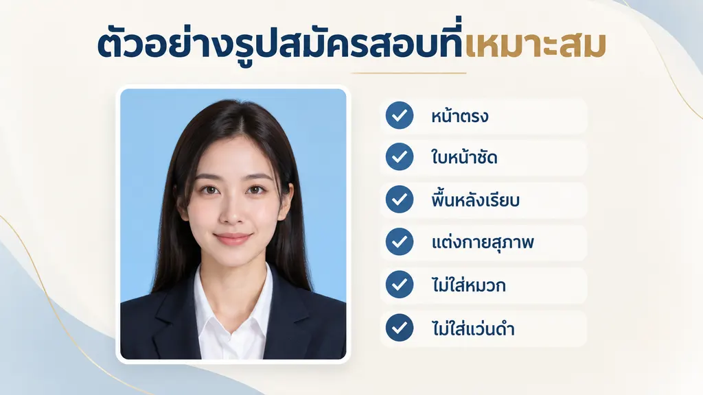 ตัวอย่างรูปถ่ายสมัครสอบราชการที่ถูกต้อง