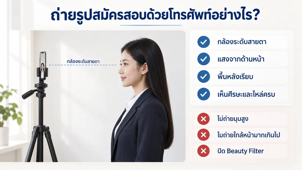 วิธีถ่ายรูปสมัครสอบราชการด้วยโทรศัพท์