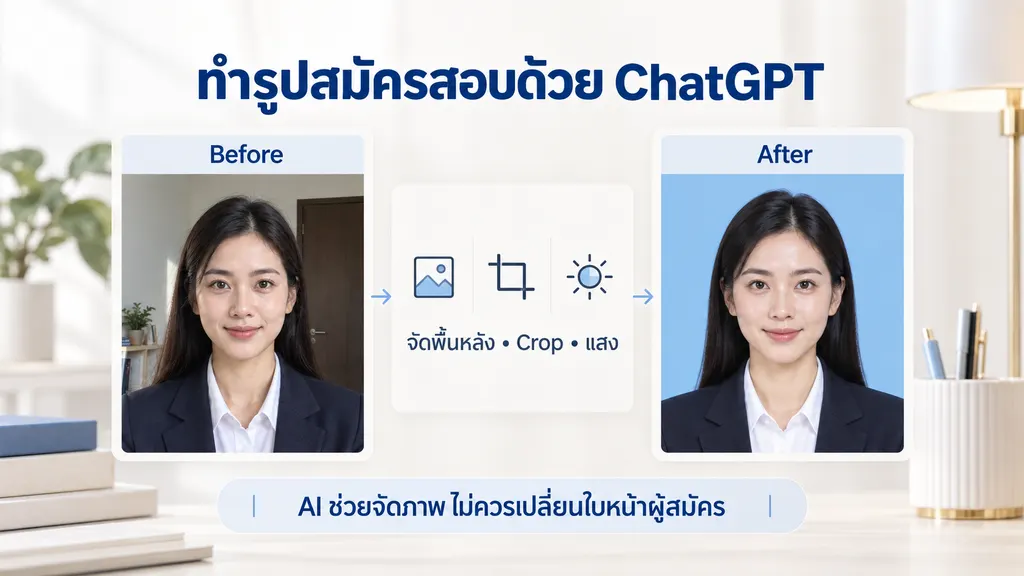 วิธีทำรูปสมัครสอบราชการด้วย ChatGPT